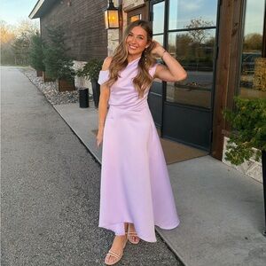 Marissa One Shoulder Gown in Purple